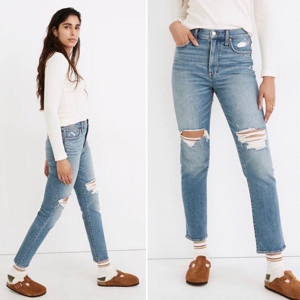 Madewell The Perfect Vintage Straight Leg Jeans in Denman Wash Sz 26 NWOT